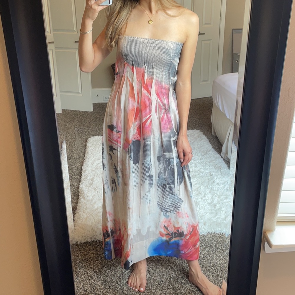 Anthropologie Lapis Convertible Maxi Dress